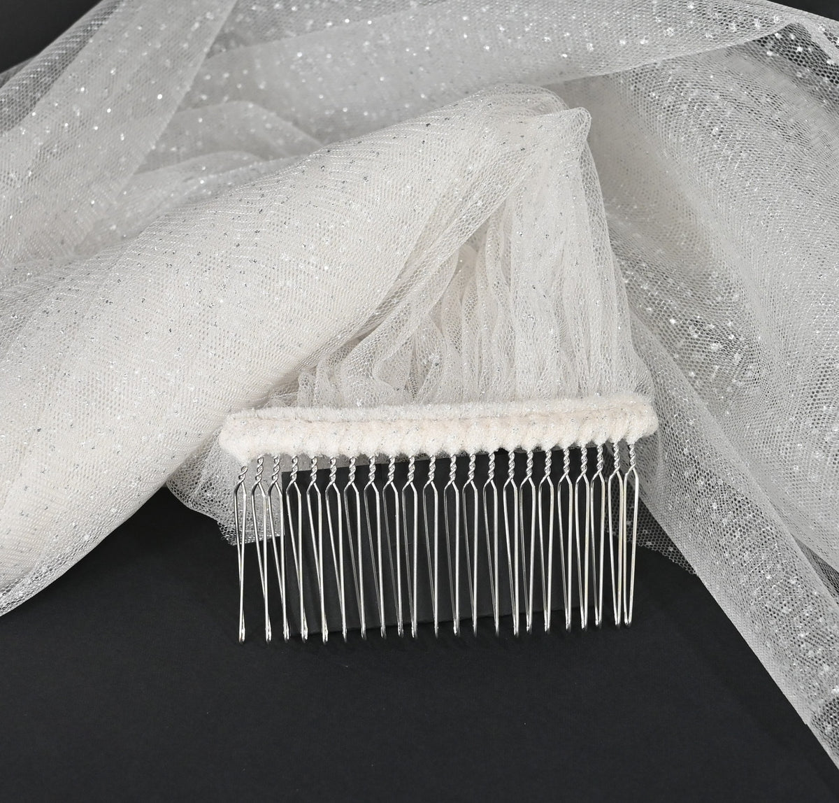 75cm Glitter Veil Comb