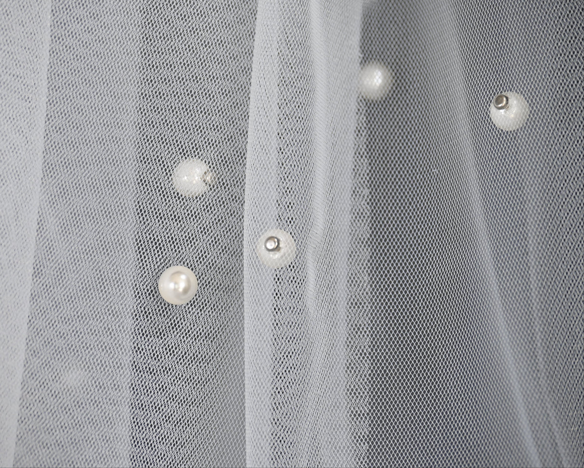300cm Cathedral Pearl Veil with Blusher