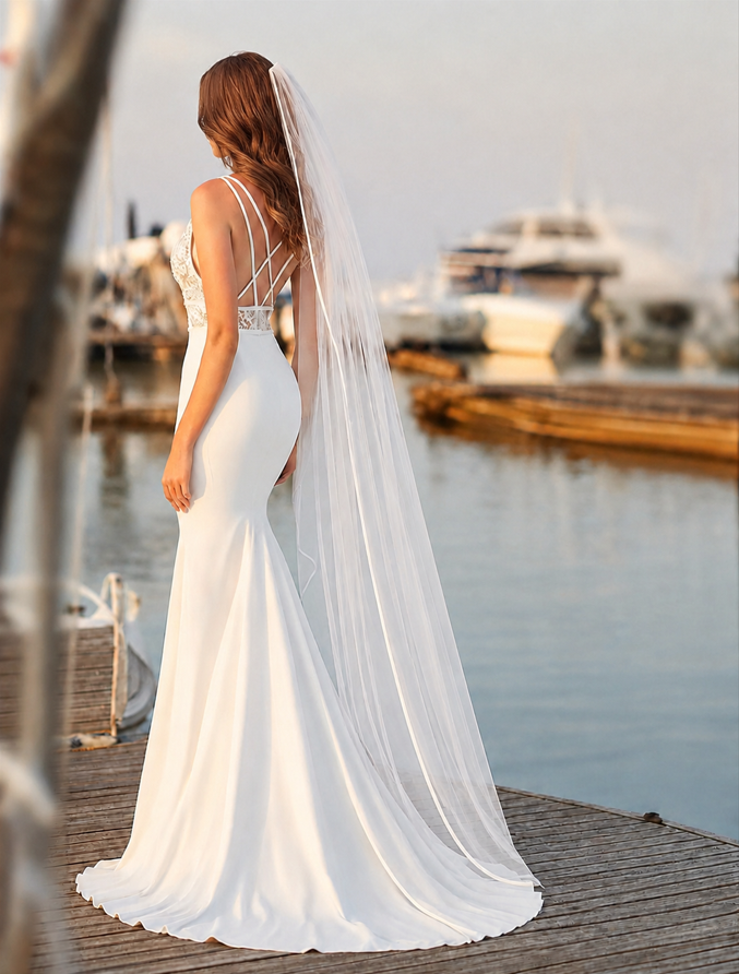 200cm Silk Edge Veil (Chapel Length)