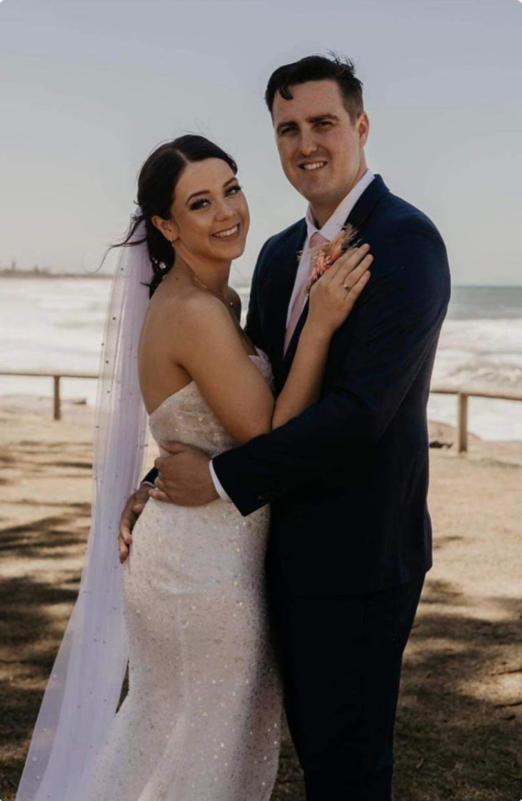 200cm Chapel Pearl Veil in White