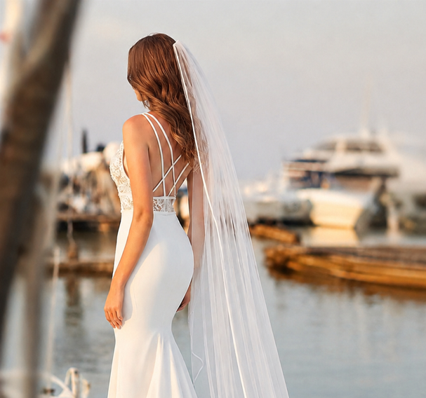 200cm Silk Edge Veil (Chapel Length)