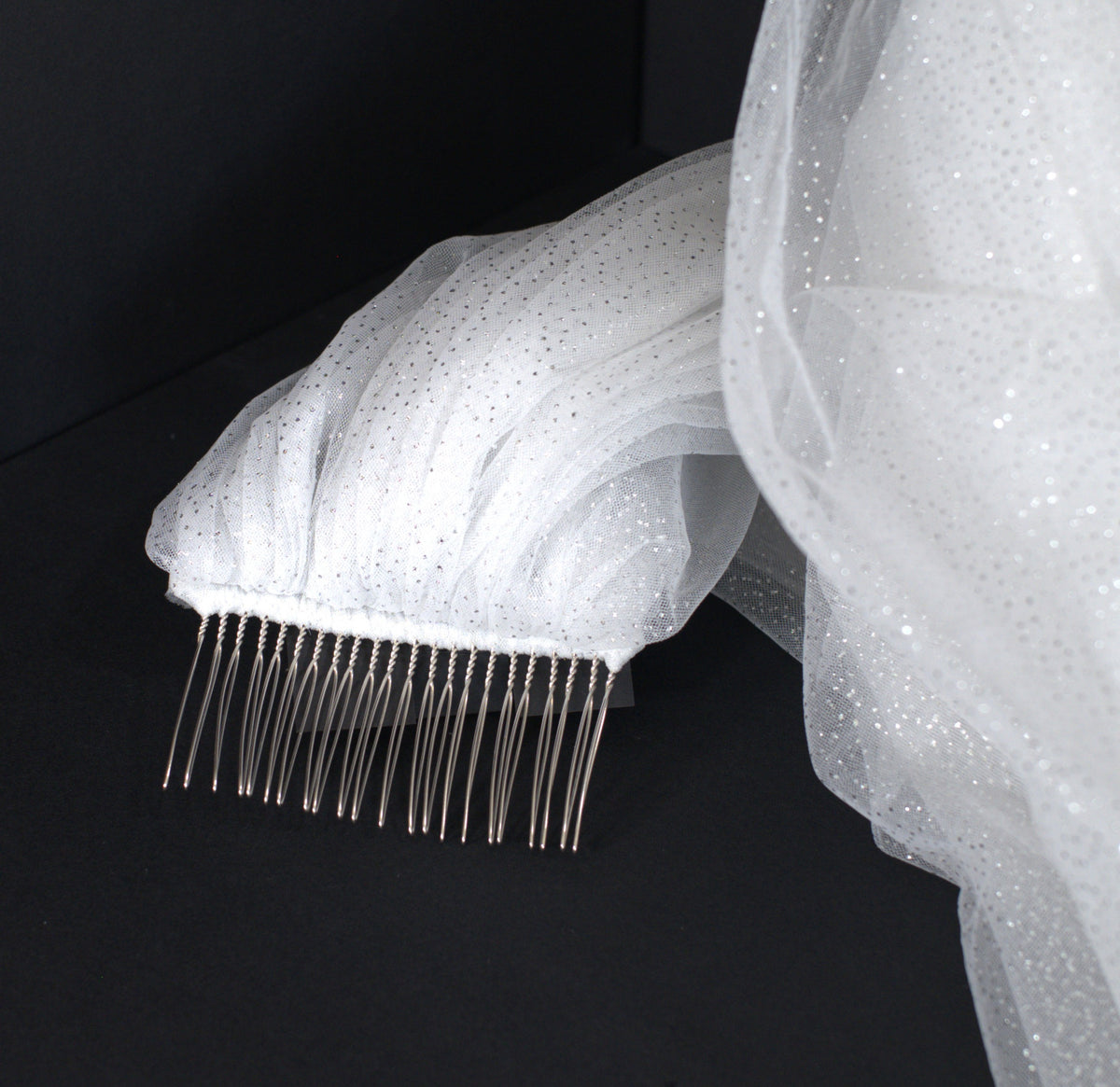 75cm Glitter Veil Comb